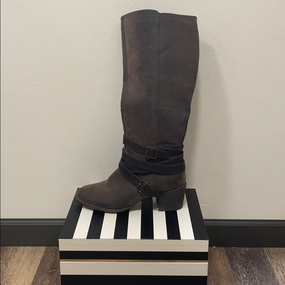 Curfew Knee High Boots with Straps